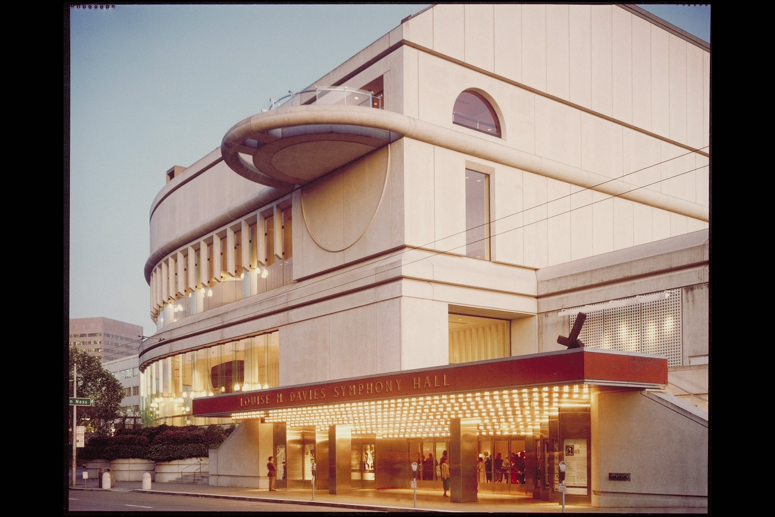 An outside view of Davies Hall in San Francisco.
