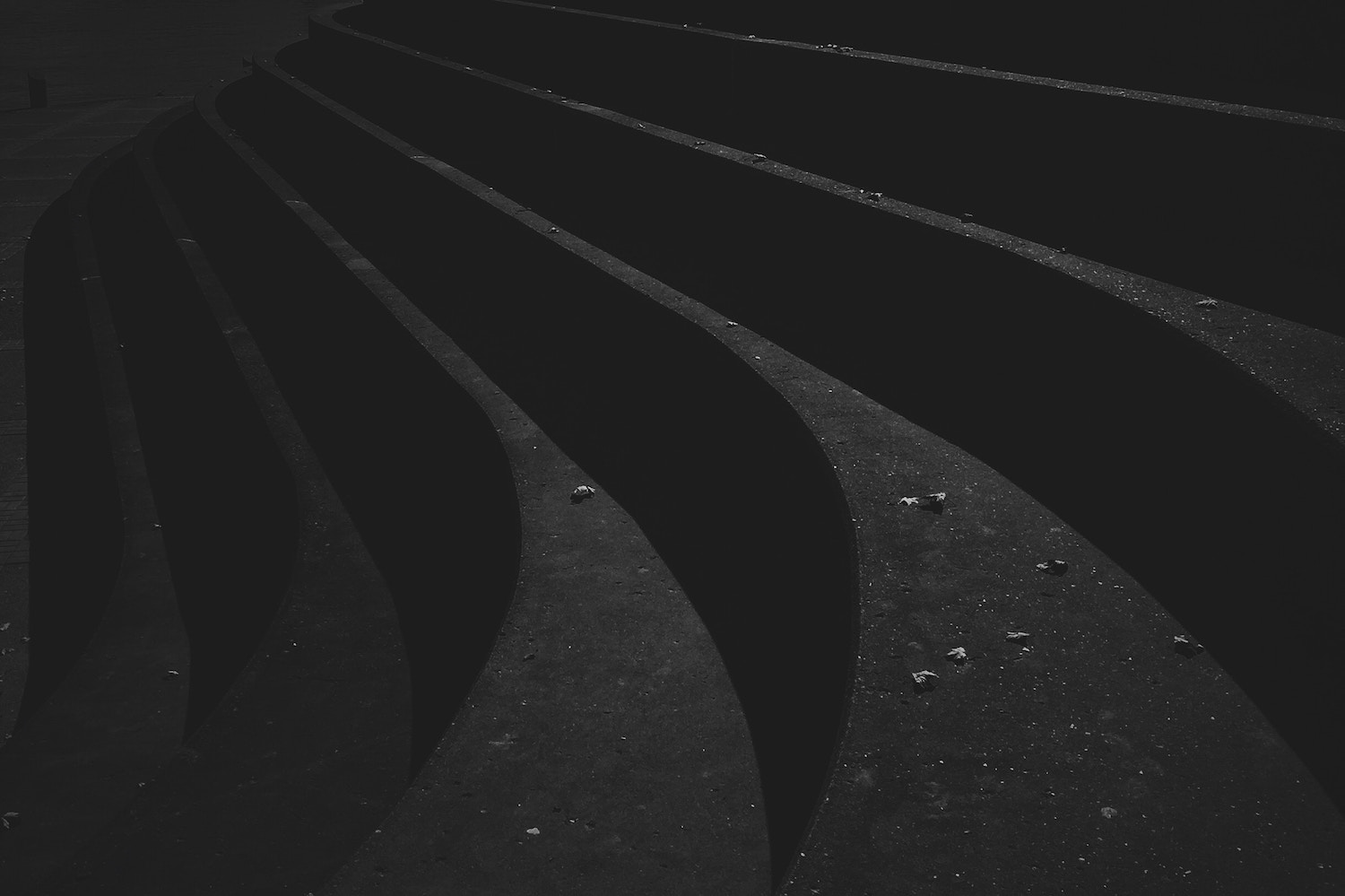 An abstract photo of black steps.