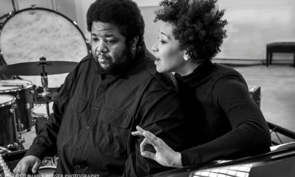 Rehearsal photos of Perle Noire with Julia Bullock and Tyshawn Sorey  directed by Peter Sellers with musicians from International Contemporary Ensemble (ICE), rehearsing at the Park Avenue Armory Artist studios on January 15, 2020.
Credit: Stephanie Berger.