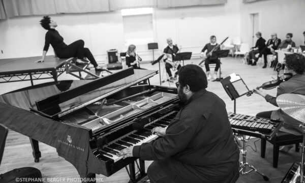 Rehearsal photos of Perle Noire with Julia Bullock and Tyshawn Sorey  directed by Peter Sellers with musicians from International Contemporary Ensemble (ICE), rehearsing at the Park Avenue Armory Artist studios on January 15, 2020.
Credit: Stephanie Berger.